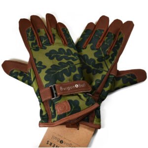 Green gardening gloves