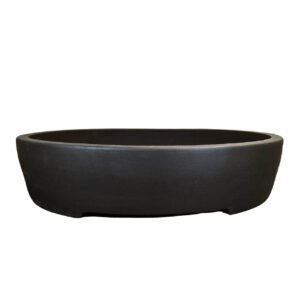 unglazed black bonsai pot
