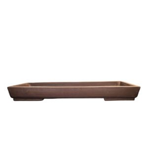 unglazed shallow bonsai tray