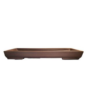 unglazed shallow bonsai pot