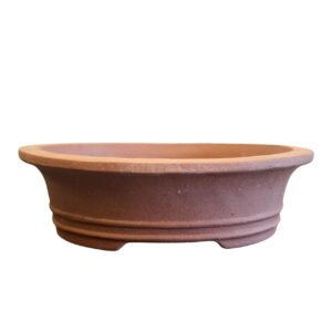 Unglazed oval bonsai pot