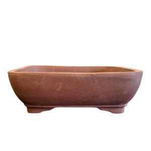 Unglazed rectangular bonsai pot